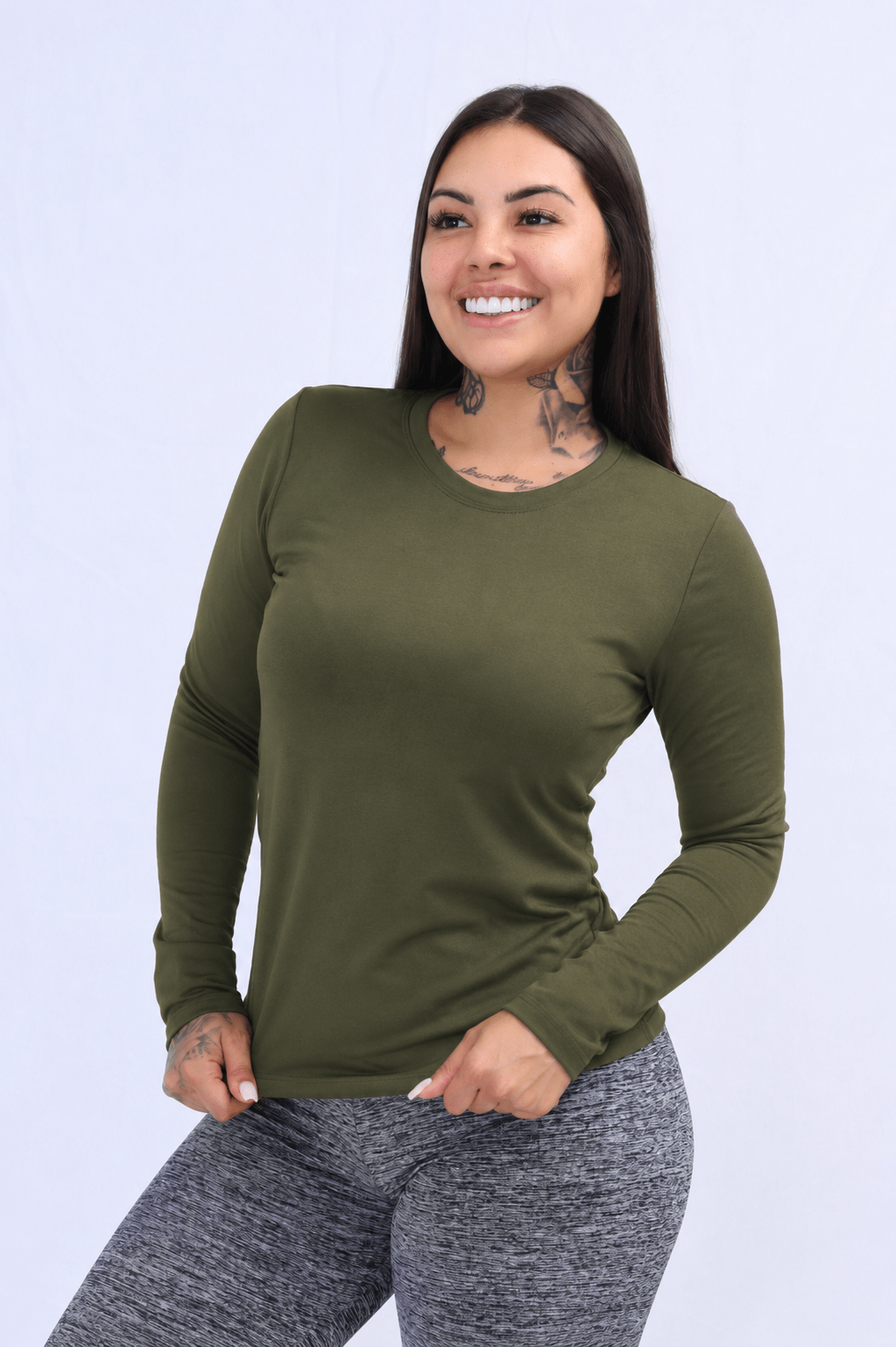 Blusa Térmica Peluciada S/Gola Verde Militar