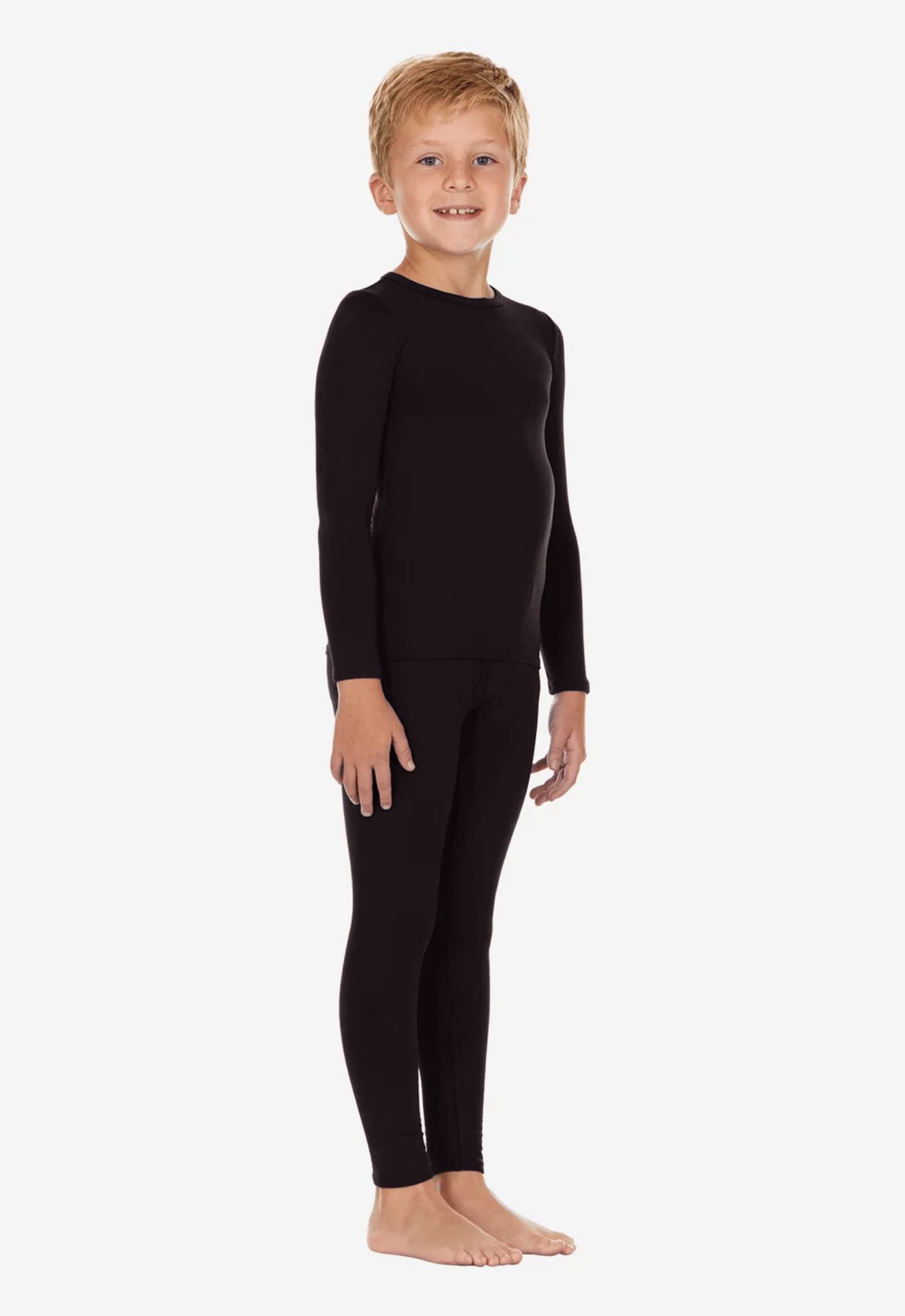 CONJUNTO TÉRMICO PELUCIADO MENINO SEGUNDA PELE - PRETO
