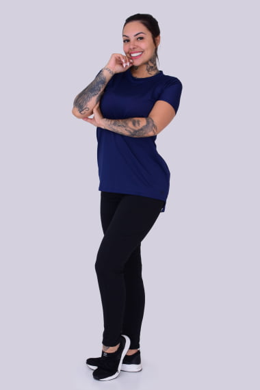 Blusa Sobre Legging Azul Marinho