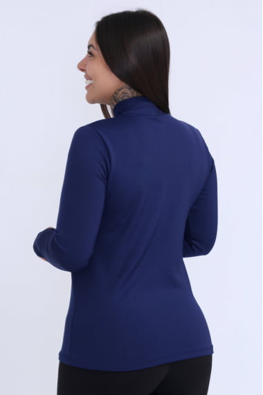 Blusa Térmica Peluciada C/Gola Azul Marinho