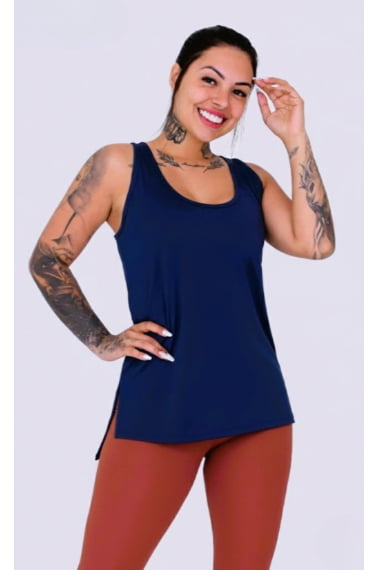 REGATA SOBRE LEGGING AZUL MARINHO