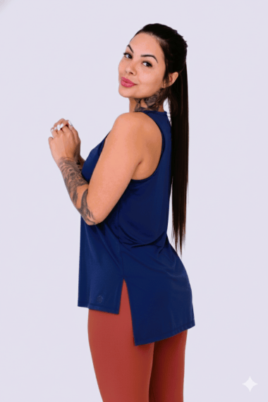 REGATA SOBRE LEGGING AZUL MARINHO