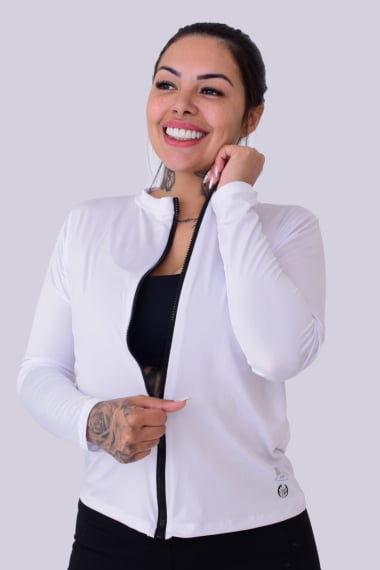 CASACO FITNESS BRANCO CASACO FITNESS BRANCO