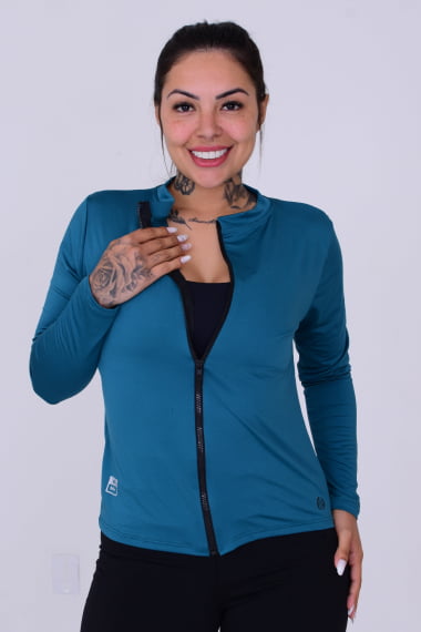 CASACO FITNESS VERDE PETRÓLEO CASACO FITNESS VERDE PETRÓLEO