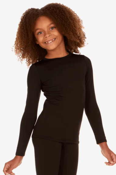 CONJUNTO TÉRMICO PELUCIADO MENINA SEGUNDA PELE - PRETO