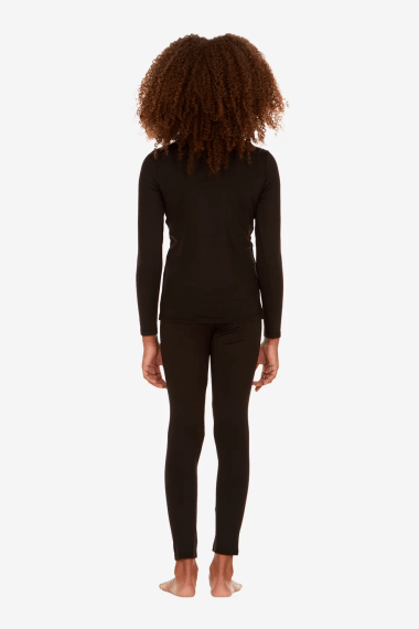 CONJUNTO TÉRMICO PELUCIADO MENINA SEGUNDA PELE - PRETO