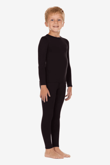 CONJUNTO TÉRMICO PELUCIADO MENINO SEGUNDA PELE - PRETO