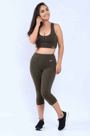 Calça Corsário Feminina Verde Militar