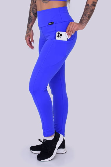 Legging Com Bolso Azul Royal