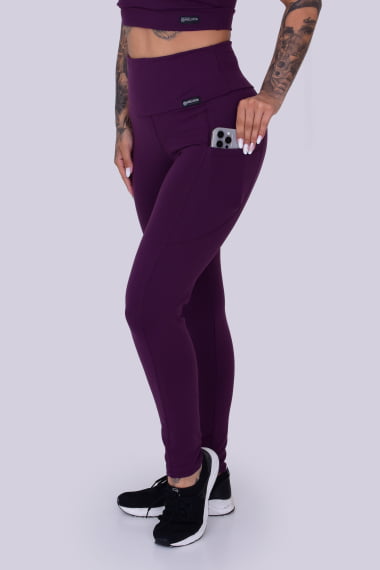 Legging Com Bolso Beringela