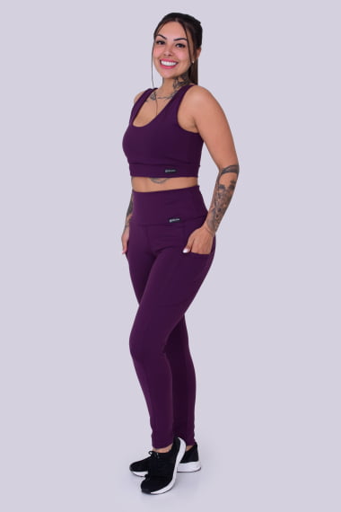 Legging Com Bolso Beringela