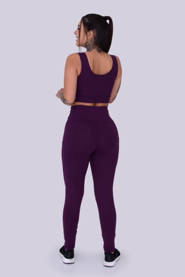 Legging Com Bolso Beringela
