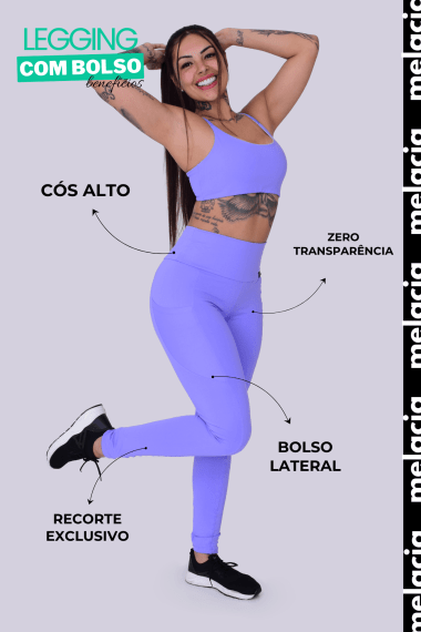 LEGGING COM BOLSO LATERAL LILÁS