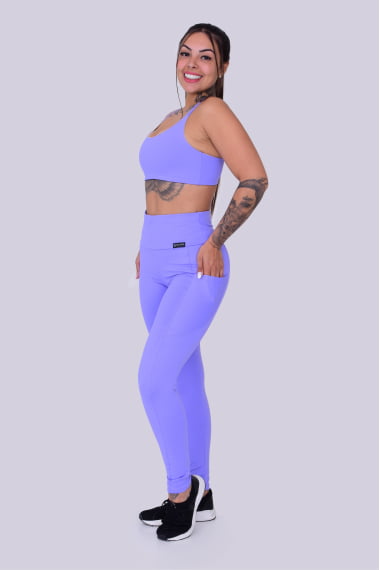 Legging Com Bolso Lilás