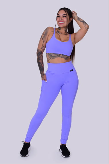 Legging Com Bolso Lilás