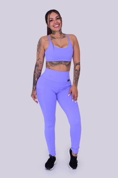 Legging Com Bolso Lilás