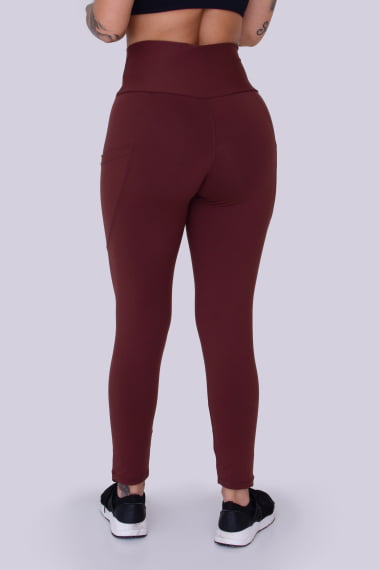 Legging Com Bolso Marrom