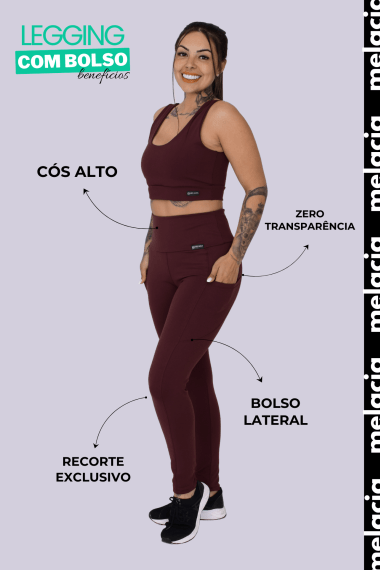 LEGGING COM BOLSO LATERAL MARROM
