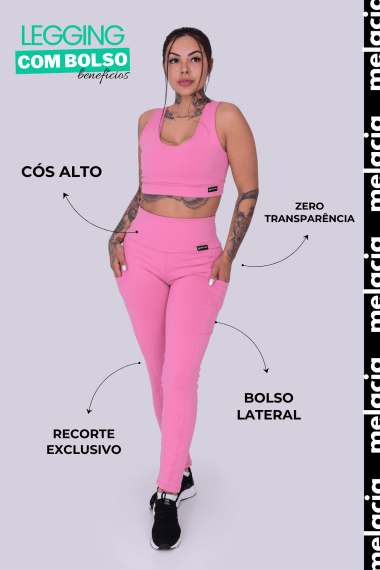 LEGGING COM BOLSO LATERAL ROSÉ