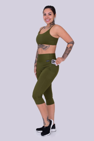 CORSÁRIO COM BOLSO VERDE MILITAR