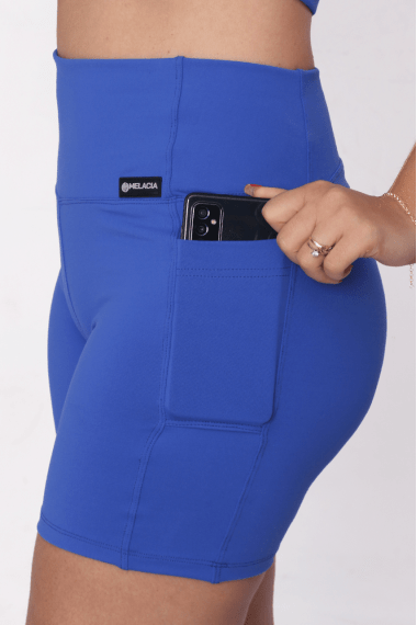 SHORT FITNESS COM BOLSO AZUL ROYAL