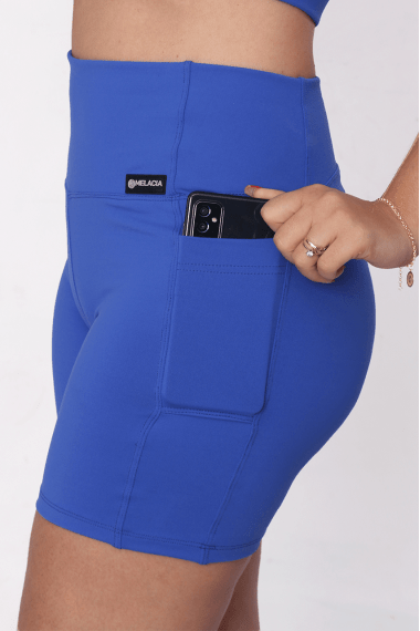 SHORT FITNESS COM BOLSO AZUL ROYAL