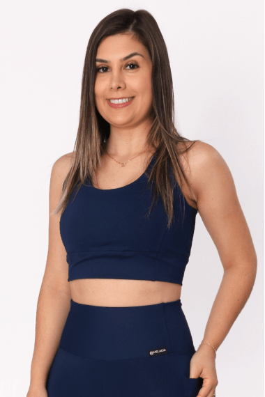 Top Cropped Azul Marinho