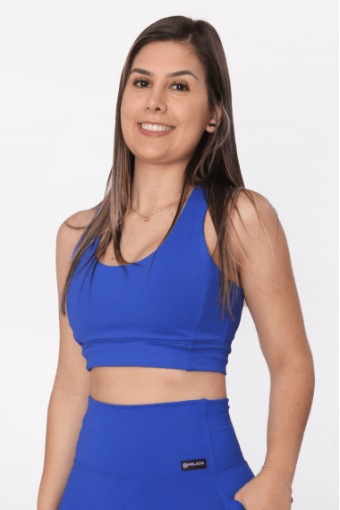 Top Cropped Azul Royal