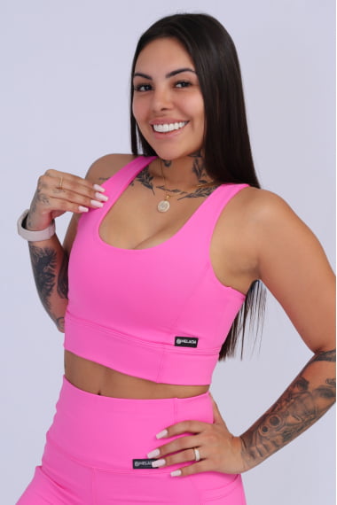 Top Cropped Rosa Chiclete