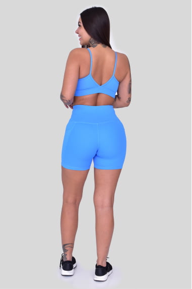 TOP CROSSFIT AZUL NEON - COSTA EM V