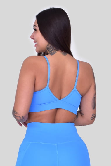 TOP CROSSFIT AZUL NEON - COSTA EM V