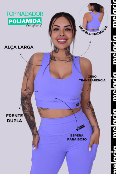 TOP NADADOR LILÁS