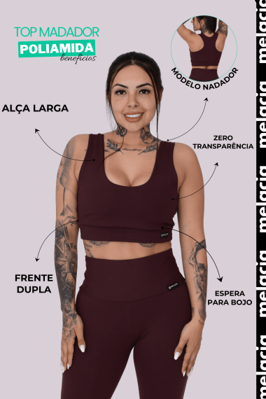 TOP NADADOR MARROM