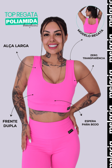 TOP REGATA ROSA CHICLETE