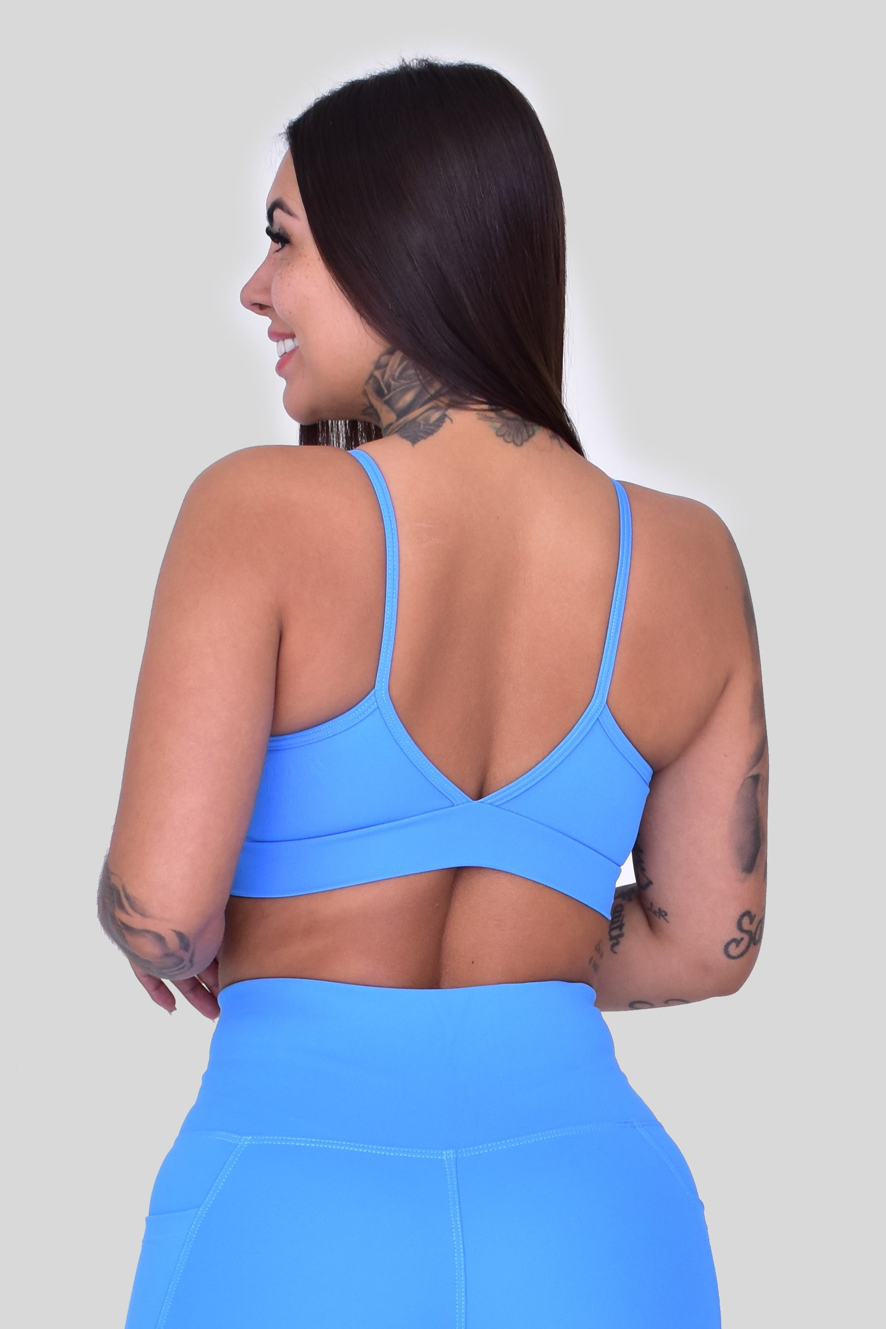 TOP CROSSFIT AZUL NEON - COSTA EM V